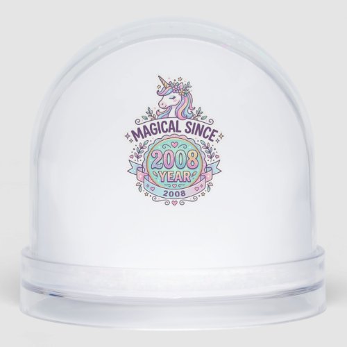 Unicorn Magical Since Year Graphic Design Zazzle D Snow Globe