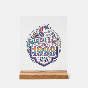 Unicorn Magical Since Year Trendy Print on Demand Acrylic Sign