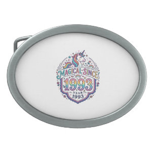 Unicorn Magical Since Year Trendy Print on Demand Belt Buckle