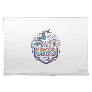 Unicorn Magical Since Year Trendy Print on Demand Cloth Placemat