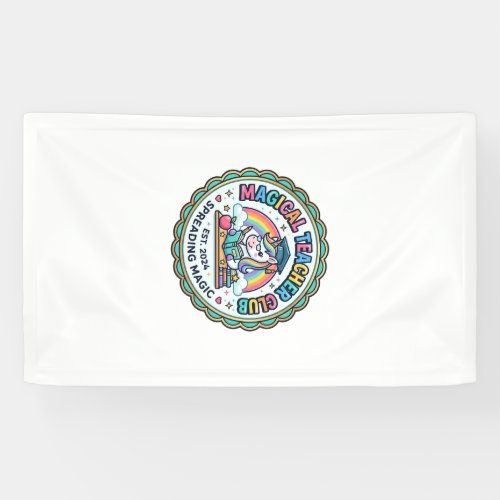 Unicorn Magical Teacher Club Funny Cute Gift Desig Banner