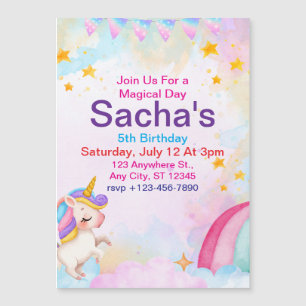 unicorn magnetic invitation