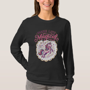 Unicorn Make Life Magical POD Ready White Backgrou T-Shirt