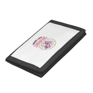Unicorn Make Life Magical POD Ready White Backgrou Tri-fold Wallet