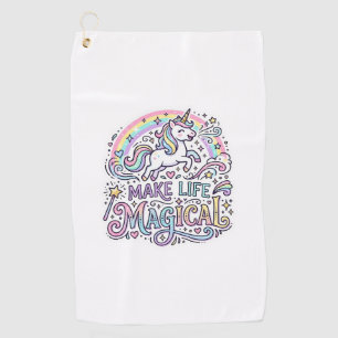 Unicorn Make Life Magical Premium Vector Typograph Golf Towel