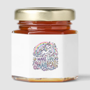 Unicorn Make Life Magical Premium Vector Typograph Honey Jar Favors