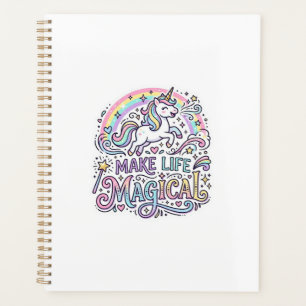 Unicorn Make Life Magical Premium Vector Typograph Planner