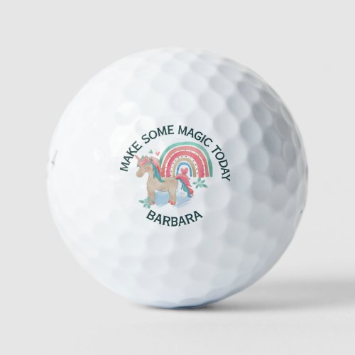 Unicorn Make Magic Personalize Name Golf Balls