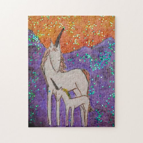 Unicorn Mama and Baby Jigsaw Puzzle