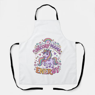 Unicorn Mama Energy Colorful Zazzle Design_1 Apron