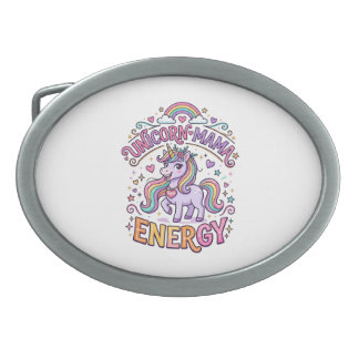 Unicorn Mama Energy Colorful Zazzle Design_1 Belt Buckle