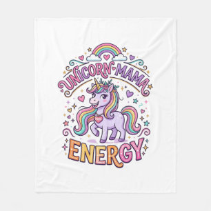 Unicorn Mama Energy Colorful Zazzle Design_1 Fleece Blanket