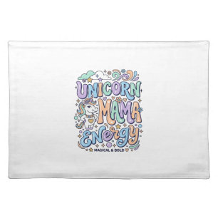 Unicorn Mama Energy Kawaii Vector Design_1 Cloth Placemat