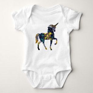Unicorn Mandala Art Baby Bodysuit