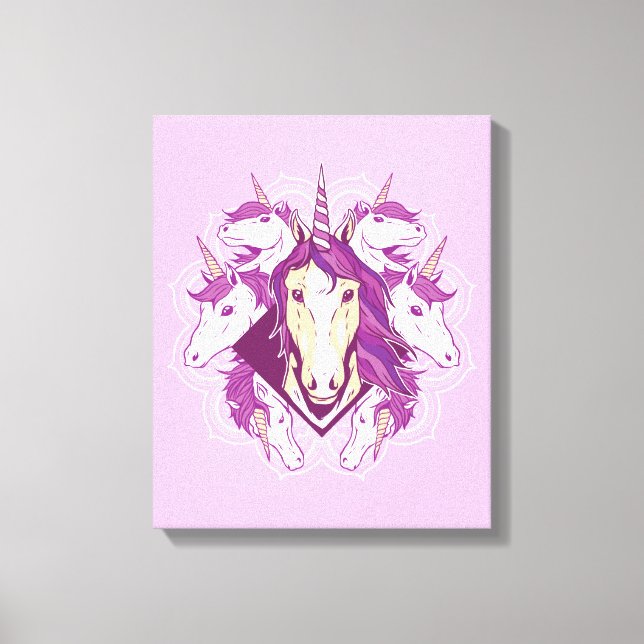 Unicorn Mandala Canvas Print (Front)