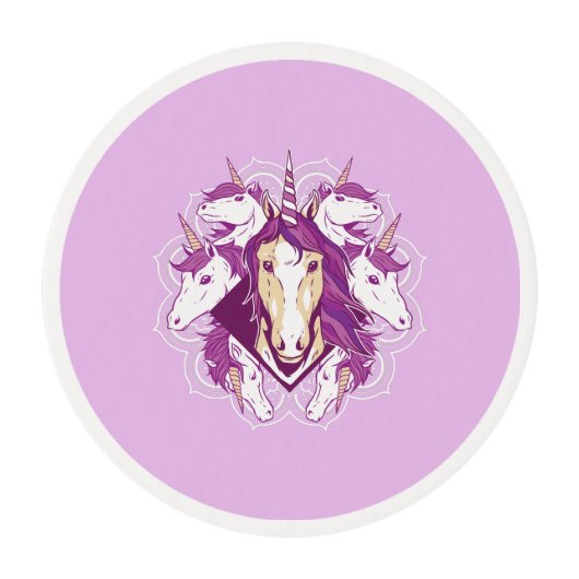 Unicorn Mandala Edible Frosting Rounds (Front)