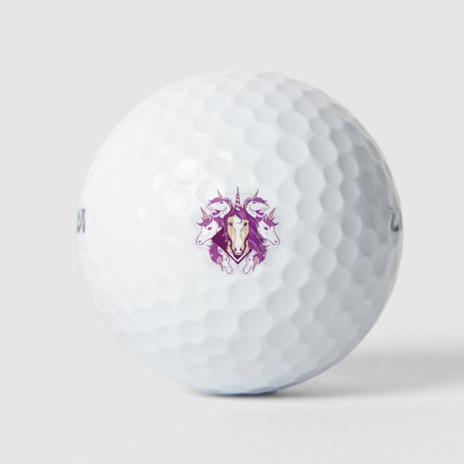 Unicorn mandala golf balls