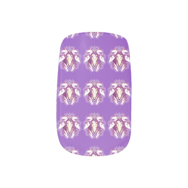 Unicorn Mandala Minx Nail Art (Left Thumb)