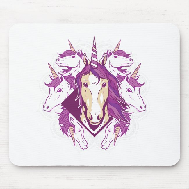 Unicorn mandala mouse pad