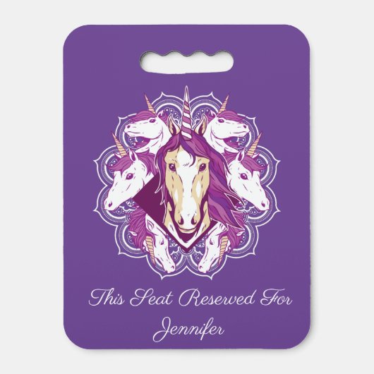 Unicorn Mandala Seat Cushion (Front Vertical)