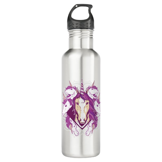 Unicorn mandala stainless steel water bottle (Front)
