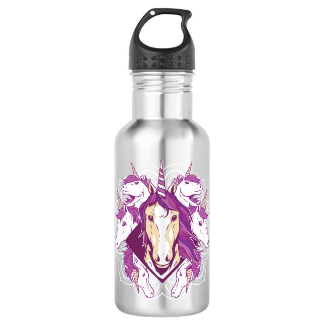Unicorn mandala stainless steel water bottle (Front)