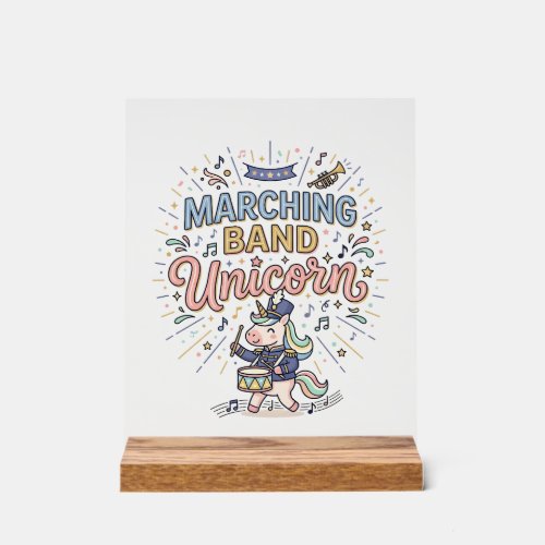 Unicorn Marching Band Unicorn Print Ready Marketpl Acrylic Sign