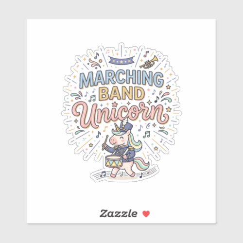 Unicorn Marching Band Unicorn Print Ready Marketpl Sticker
