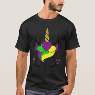 Unicorn Mardi Gras Carnival Party Girls Women Kids T-Shirt