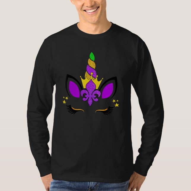Unicorn Mardi Gras Carnival Party Men Women T-Shirt (Front)