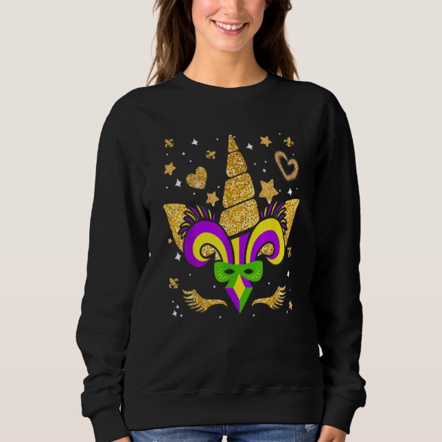 Unicorn Mardi Gras Party Costume Men Women Kids Sweatshirt (Front)