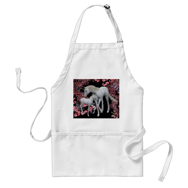 Unicorn Mare And Baby Fantasy Apron (Front)