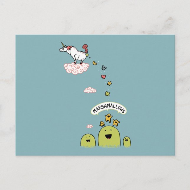 Unicorn Marshmallows Postcard (Front)