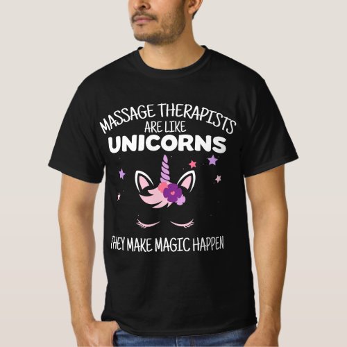 Unicorn Massage Therapist Gift Licensed Massage T T_Shirt