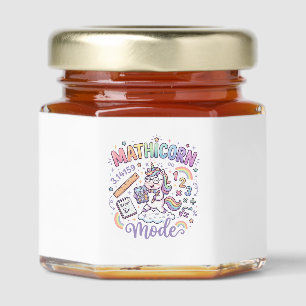Unicorn Mathicorn Mode Adorable Typography Design_ Honey Jar Favors
