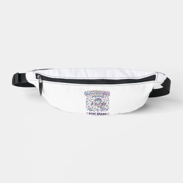 Unicorn Mathicorn Mode Charming White Background D Fanny Pack (Front)
