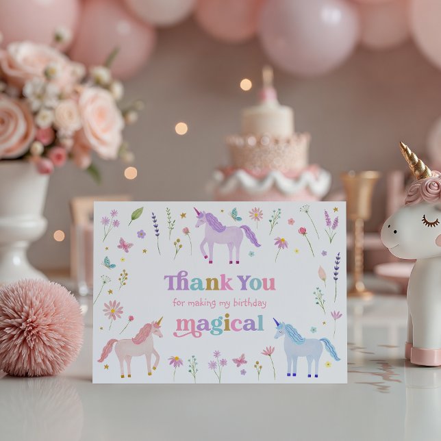 Unicorn Meadow Pastel Pink Gold Thank You (Creator Uploaded)