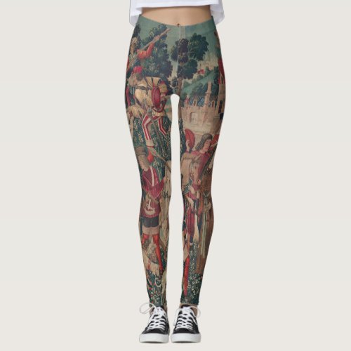 Unicorn Medieval Art _ Hunters Return to Castle Leggings