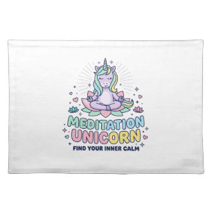 Unicorn Meditation Unicorn Bold Typography T-Shirt Cloth Placemat
