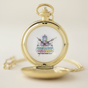 Unicorn Meditation Unicorn Bold Typography T-Shirt Pocket Watch