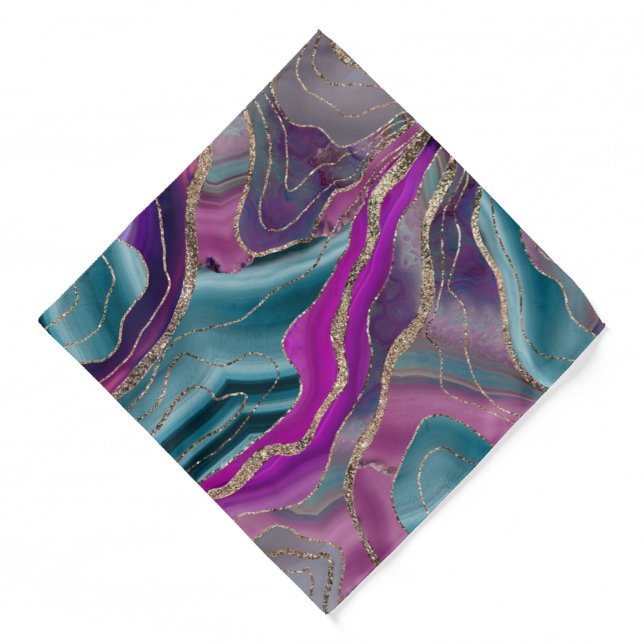 Unicorn Mermaid Agate Glitter Glam #2  Bandana (Front)