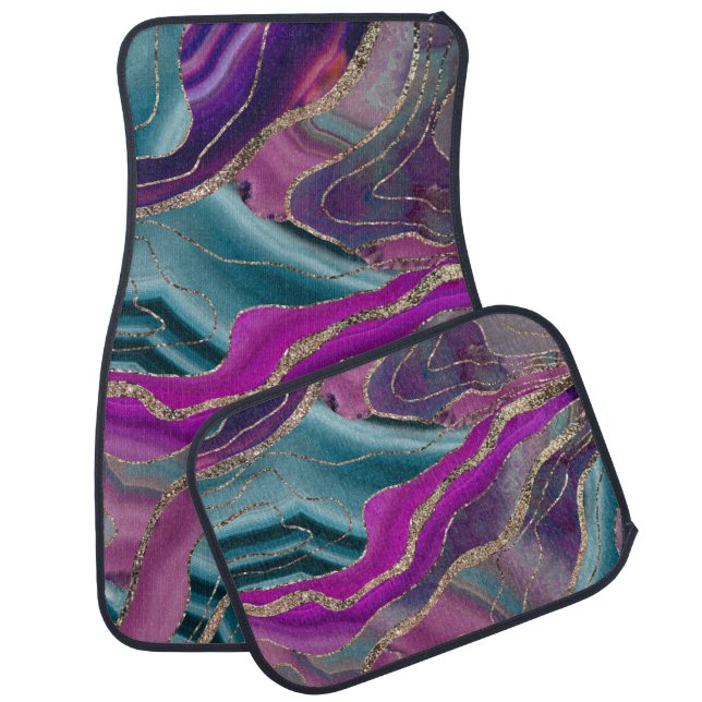 Unicorn Mermaid Agate Glitter Glam #2  Car Floor Mat (Set)
