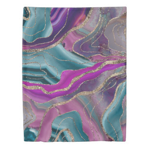 Unicorn Mermaid Agate Glitter Glam #2 Duvet Cover