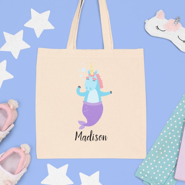 Unicorn Mermaid Character Cute Kids Fun Tote Bag (Creator Uploaded)
