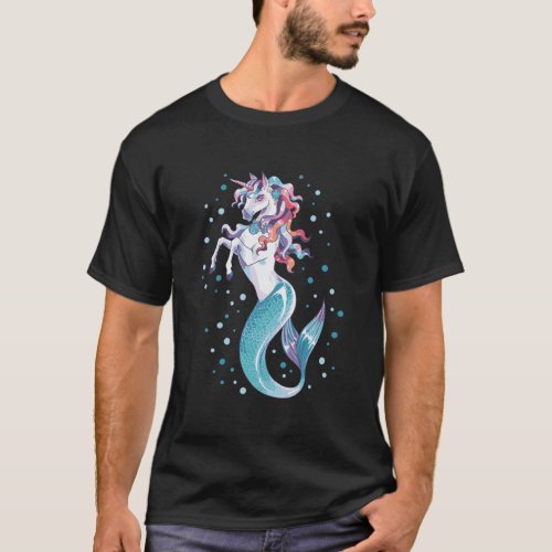 Unicorn Mermaid Mermicorn Funny Girls Women Rainbo T_Shirt