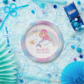 Unicorn Mermaid Pool Birthday Party Paper Plates (Party)