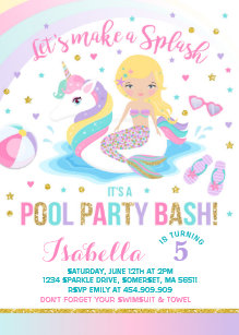 Mermaid Pool Party Invitations Zazzle
