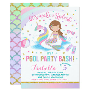 pool birthday invitations zazzle