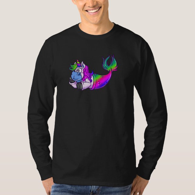 Unicorn Mermaid Squad Matching Kids Boys Girls Men T-Shirt (Front)