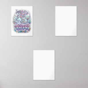 Unicorn Mermaid Unicorn Lagoon Graphic Design Zazz Wall Art Sets